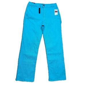 AFRM FEZ Bright Blue High Waisted Straight Leg Carpenter Jeans Size 30 NWT